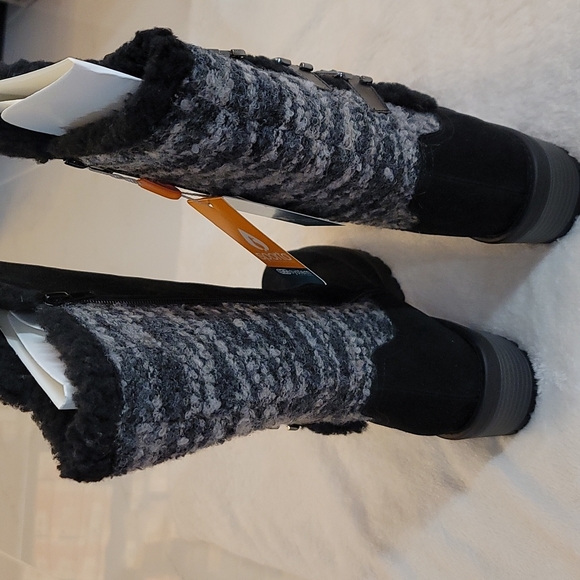 10 )Sporto® Kara Waterproof Suede Tall Boot with Sweater Detail - Picture 8 of 8